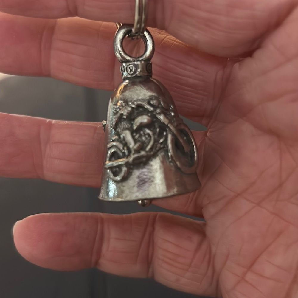 Guardian Motorcycle Protection Pewter Bell Keychain